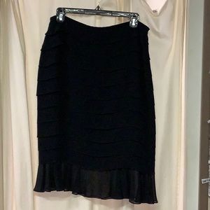 Dark blue chiffon tiered skirt escada sz42 great